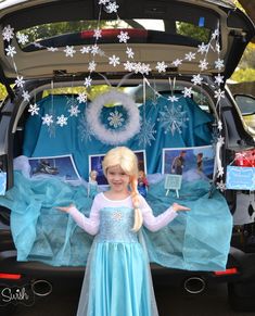 Frozen Trunk Or Treat, Adult Disney Costumes, Olaf Costume, Trunk Or Treat Ideas, Frozen Costume, Dollar Store Halloween, Frozen Theme, Treat Ideas, The Trunk