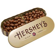 hershey's chocolates in a metal tin