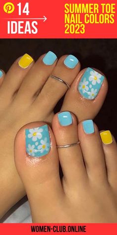 Toenail Designs Summer 2023, June Pedicure Colors, Pedicure Ideas Blue Toenails, Fun Summer Pedicure Ideas, Aqua Pedicure, Summer Toenail Ideas, Spring Toe Nails 2024 Trends, Pedicure Summer Colors, Pedicure Ideas 2023 Summer