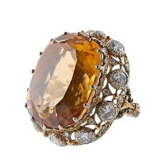 (MARKED or TESTED Buccellati, Italy. GEMSTONES Citrine approx. 23.2 x 19.9 x 13.15mm). Ring size 6, top is 30mm x 26mm. MATERIAL 18k Yellow Gold. WEIGHT 18 grams. WE WILL TRY TO ACCOMMODATE YOU TO THE BEST OF OUR ABILITY. Bijoux Art Nouveau, Art Nouveau Ring, Art Nouveau Antiques, Citrine Jewelry, Art Nouveau Jewelry, Citrine Ring, Diamonds And Gold, Deco Jewelry, Sea Glass Jewelry