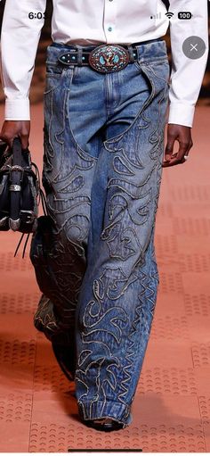 Cowboy Fashion Aesthetic, Pants Bag, Cowboy Pants, Fits Clothes, Bag Shoes, Fast Fashion, Look Cool