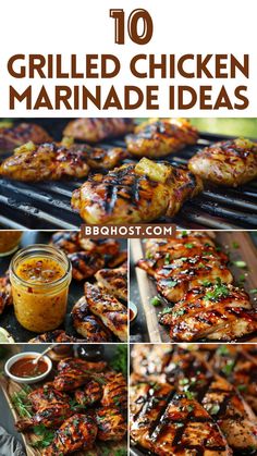 grilled chicken marinade ideas with text overlay