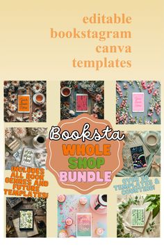 bookstar whole shop bundle with the title in pink and orange, surrounded by photos