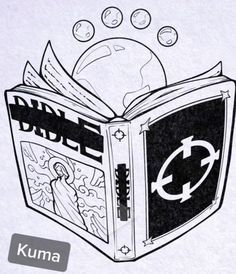 an open book with the word kuma on it