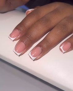 College Nails, Gel Nails French, Overlay Nails, Neon Acrylic Nails, Natural Manicure, Acrylic Overlay, Toe Nail Color, Ombre Acrylic Nails, French Tip Acrylic Nails