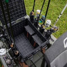 the inside of a fishing tackle box