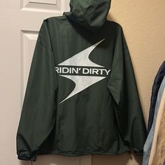 Nwt Dark Green Packable, Waterproof Anorak From Ridin’ Dirty Houston. Champion Brand. Excellent Condition, Never Been Used. Perfect For Mtb, Hiking And More. Green Windproof Windbreaker For Streetwear, Green Techwear Windbreaker For Streetwear, Urban Green Windproof Windbreaker, Casual Waterproof Windbreaker For Streetwear, Green Urban Windproof Windbreaker, Casual Weatherproof Windbreaker For Streetwear, Moisture-wicking Nylon Windbreaker For Streetwear, Winter Green Moisture-wicking Windbreaker, White Windproof Windbreaker For Streetwear