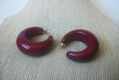 Retro Deep Cranberry Red Thick Hoop Old Plastic Earrings 5917 Old Plastic For pierced ears Up to 1/2 inch thick and 1 1/2 inches in length Small Red Hypoallergenic Hoop Earrings, Red Nickel-free Small Hoop Earrings, Red Small Hoop Nickel-free Earrings, Nickel-free Red Hoop Earrings, Nickel Free Red Hoop Earrings, Red Pierced Hoop Earrings, Small Red Nickel-free Hoop Earrings, Small Red Hoop Earrings Nickel Free, Retro Small Hoop Jewelry Gift