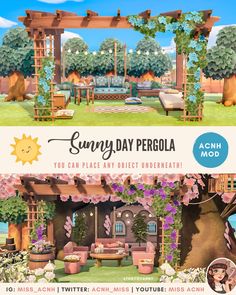 an advertisement for the sunny day pergola