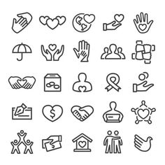 hand drawn icons set in black and white royaltyvectors for social media, web sites