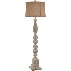 This 1 light Floor Lamp from the Bierstadt collection by Crestview Collection will enhance your home with a perfect mix of form and function. The features include a Aged White finish applied by experts.   Product Features Include: Brand: Crestview Collection  Collection: Bierstadt  SKU: CVAVP1151  UPC: 883581136982  Category: Floor Lamp  Finish: Aged White  Shade: Beige Burlap Outside/Off White TC Inside Softback Bell Shade with Double Trim  Material: Resin  Length: 19.00  in.  Width: 19.00  in. French Country Flooring, Rustic Floor Lamps, Floor Lamp Styles, Tall Floor Lamps, Rustic Flooring, Tall Lamps, Home Furnishing Stores, White Floor, White Floor Lamp