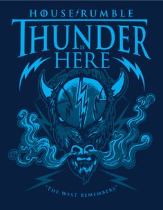 the poster for thunder here, which features an image of a demon with horns and lightnings