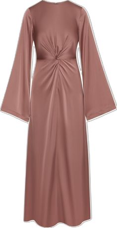 Elegant Modal Satin Silk Dress For Night Out, Elegant Silk Modal Satin Dress For Night Out, Modal Satin Silk Evening Dress With V-neck, Elegant Silk Dress With Modal Satin For Night Out, Pre-draped Satin Dresses With Draped Sleeves, Elegant Draped Satin Wedding Dress, Feminine Silk Dress With Draped Sleeves, Elegant Draped Satin Dress For Wedding, Glamorous Satin Finish Formal Midi Dress