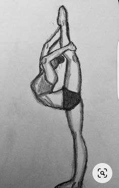 a pencil drawing of a person doing a handstand