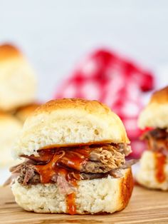 a close up of a sandwich on a cutting board