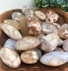 "This listing is for one of the small flower agate heart from Madagascar that is shown in the photos. Approx. measurements - 36mm to 40mm (1.4\" to 1.6\") Flower agate is from Madagascar and a type of chalcedony agate with pink, purple and beige layered together with spots of a light pink color in layers and eyes. This type of agate is only found in Madagascar and is a rare find. The stone was given its name by Theophrastus, a Greek philosopher and naturalist, who discovered the stone along the Flower Agate Aesthetic, Agate Aesthetic, Purple And Beige, Self Growth, Crystal System