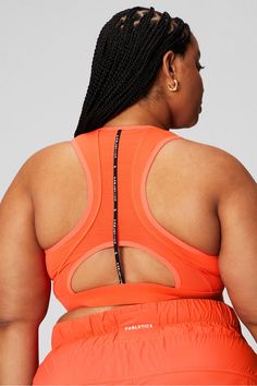 Belle Racerback High Impact Sports Bra Fabletics orange female Activewear >> Womens >> Sports Bras >> High Impact plus Running/Training Moisture-Wicking High-impact, racerback style. Orange Stretch Athleisure Sports Bra, Orange Athleisure Sports Bra With Stretch, Orange Athleisure Stretch Sports Bra, Orange Stretch Activewear For Gym, High Stretch Orange Activewear For Training, Orange Stretch Sportswear Activewear, Orange Sleeveless Activewear For Gym, Orange Sleeveless Gym Activewear, Stretch Orange Sports Bra