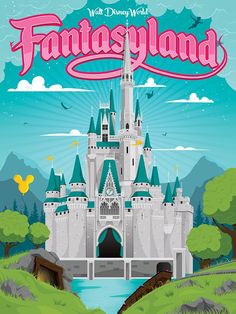 an image of a castle with the words fantasyland on it