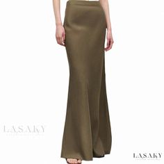 Lasaky - Exquisitely Designed Essential Classic Midi Skirt with Lightweight Drape, Slender Cut, and Multiple Color Options Elegant Green Stretch Maxi Skirt, Elegant Green Long Skirt, Fishtail Skirt, Design Essentials, Multiple Color, Types Of Skirts, Olivia Mark, Color Options, Midi Skirt