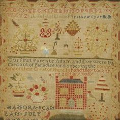 an old sample of the cross stitch pattern, which is on display at the museum