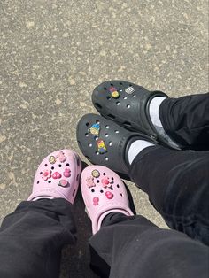 crocs Matching Crocs, Blue Crocs, Hello Kitty Accessories, Cute Slippers, Cute Relationship Photos, Driving Pictures