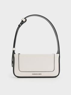 Cream Daylla Shoulder Bag - CHARLES & KEITH US Functional Rectangular Baguette Bag For Daily Use, Modern Everyday Recyclable Bags, Modern Recyclable Bags For Everyday Use, Modern Rectangular Recyclable Bag, Eco-friendly White Shoulder Bag With Removable Pouch, Modern White Tote Baguette Bag, Versatile Recyclable Shoulder Bag For Daily Use, Versatile Recyclable Shoulder Bag, Versatile White Rectangular Baguette Bag