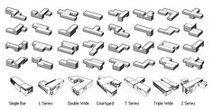 a bunch of different types of windows and doors in various shapes, sizes, and colors