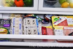 an open refrigerator filled with lots of food