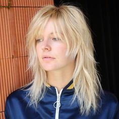 Medium Blonde Shag For Fine Hair Shag Haircut, Fine Hair, Blonde Hair, Blonde, Hairstyles, Hair, Blue