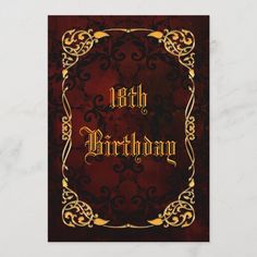 a red and gold greeting card with the words sweet sixteen