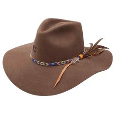 Style number: CWGYPS-403611 Acorn brown felt hat Colorful beaded hat band Feather accent in hat band Heat branded on front 3 3/4 inch brim Made in the USA Charlie 1 Horse Hat, Fashion Trends Magazine, Trendy Hat, Beaded Headband, Western Hats, Cowgirl Hats, Cowgirl Style, Felt Hat, Hat Band