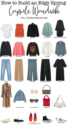 Edgy Capsule Wardrobe, Mum Fashion, Denim Jacket With Dress, Spring Capsule Wardrobe, Summer Capsule Wardrobe