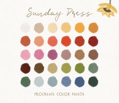 the sunflower color palette for sunday press