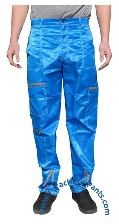 Fitted Nylon Blue Pants, Blue Fitted Nylon Pants, Blue Nylon Cargo Bottoms, Blue Nylon Bottoms With Cargo Pockets, Blue Full-length Nylon Pants, Break Dancer, Back To The 80s, Back To The 80's, Balloon Pants