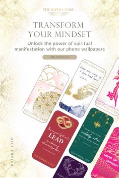 the front cover of transform your mindset book, with six cards in different colors