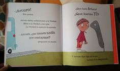 an open children's book with the title in spanish