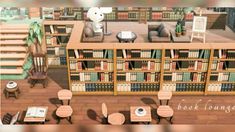 Acnh Island Library, Reading Area Animal Crossing, Things To Make In Animal Crossing, Animal Crossing Library Ideas, Acnh Date Spot, Outdoor Library Animal Crossing, Animal Crossing Library Outdoor, Acnh Outdoor Library Ideas, Acnh Crafting Area Ideas