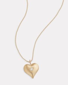 18K Yellow Gold Heart Pendant Necklace with Diamonds, .11 TCW16 Inches, Pendant is 5/8 Inch Diameter Style# YNNHPW Gold Heart Pendant, Large Pendant Necklace, Heart Pendant Gold, Layered Chains, Gold Heart Necklace, How To Make Necklaces, Bracelet Collection, Diamond Pendant Necklace, Gold Heart