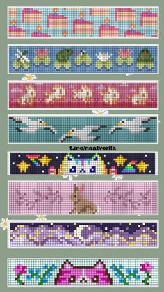 the cross stitch pattern is shown in different colors