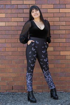 One of our BM cuties Lorelei wears the size S in our much loved, comfy & stretchy Cuffed Pant style, featuring a print of perfectly placed Death's Head Hawkmoths on a black background.

Styled here with our velvet & mesh Sheer Excellence Bodysuit and some stompy black platform boots. How will you style yours? Rockstar Style, Black Platform Boots, Black Milk Clothing, Essential Dress, Cuffed Pants, Black Long Sleeve Dress, Long Black Dress, Black Platform, Pant Style