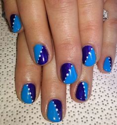 Shellac Nail Colors, Lemon Nails, Blue Nail Art Designs, August Nails, Pretty Nail Colors, Fingernail Designs, Elegant Nail Designs, Classy Nail Designs, Fancy Nails Designs