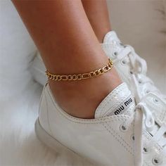 Elevate your look at the beach or pool this summer with out dainty figaro style anklet. Perfect for stacking or wearing alone. The anklet is made of stainless steel material, so waterproof. Gold: 18k gold platingMaterial: Stainless steelLength: 20cm +5cm Waterproof jewelry Hypoallergenic Tarnish Free Glazd Pouch with every order Free US shipping Easy Exchange & Return policy PRODUCT INFOOur jewelry is made of stainless steel material. For the gold pieces, we added an 18K PVD gold plating. This m Adjustable Chain Bracelet For Summer, Adjustable Summer Chain Bracelet, Casual Adjustable Gold Anklet, Casual Gold Metal Chain Bracelet, Gold Casual Anklets For The Beach, Casual Gold Anklets For Beach, Trendy Gold Chain Bracelet For Summer, Gold Metal Anklets For Summer, Gold Chain Bracelet As Summer Gift