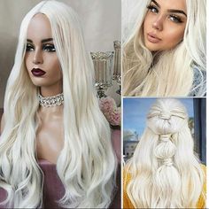 22” White Blonde Full Cap Wig *New* Arrives New Texture & Color As Shown Full Cap Wig 150% Density You Can Cut , Curl , And Style This Wig Heat Resistant On Low 22.5 In Circumference Hand Tied - Check My 5 Star Reviews I Do Not Trade On Any Of My Wigs Don’t Forget To Bundle 2 Items Or More To Save 10% Off $$$ Celebrity Wigs, Wig Stand, Best Wigs, White Blonde, Platinum Blonde Hair, Wigs Online, Full Wigs, Wigs For Women, Costume Wigs