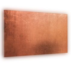 an old, rusty metal plate is shown on a white background with the light reflecting off it's surface