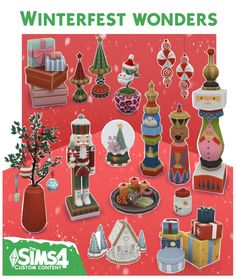 an image of christmas decorations and gifts for the holiday season with text that reads winterfest wonders