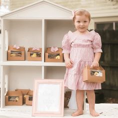 Chicken themed birthday party idea-This chick is three! - our little blue homestead Chicken Party Favors, Chicken Birthday Party Ideas, Farm Dresses, Party Food Table Ideas, Pretty Farm