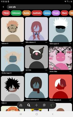 an iphone screen with different avatars on it