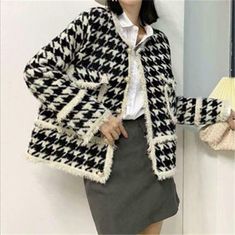 Womens Chic Houndstooth Frayed Faux Mink Hair Coat Knitted Jacket Cardigan Item description Brand Unbranded Department Women Outer Shell Material Polyester Size Type Regular Style Cardigan Type Coat Occasion Casual   Shipment Payment Return & Warranty Service & Feedbacks Shipment 1.We Ship to Worldwide. 2.Delivery time depends on destination and other factors, it may takes up to 15-30 days. If you don't receive the item after 35 days, please contact us, we'll investigate and solve the delivery p Chic Plaid Long Sleeve Cardigan, Chic Plaid Cardigan With Long Sleeves, Trendy Houndstooth Winter Sweater, Trendy Houndstooth Sweater For Winter, Plaid Long Sleeve Cardigan For Work, Winter Long Sleeve Houndstooth Cardigan, Winter Houndstooth Long Sleeve Cardigan, Long Sleeve Houndstooth Pattern Winter Cardigan, Long Sleeve Houndstooth Cardigan For Winter