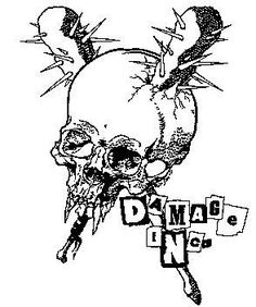 a black and white drawing of a skull with the words dynamite on it's side