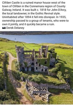 an aerial view of a castle in ireland